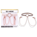 Sex & Mischief Peaches n CreaMe Collar with Nipple Clamps 35-44.5 cm Pink > Sex Toys > Nipple Clips
