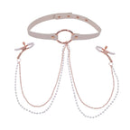 Sex & Mischief Peaches n CreaMe Collar with Nipple Clamps 35-44.5 cm > Sex Toys > Nipple Clips