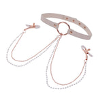 Sex & Mischief Peaches n CreaMe Collar with Nipple Clamps 35-44.5 cm > Sex Toys > Nipple Clips