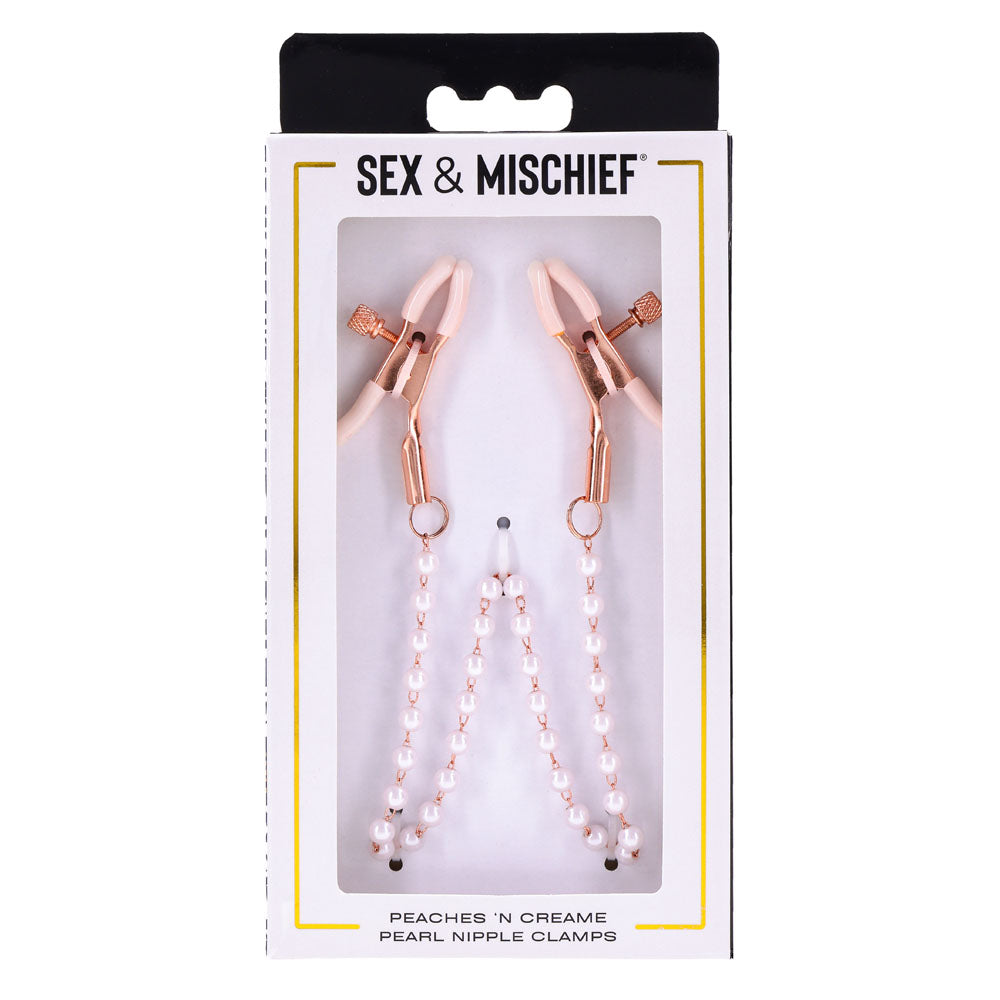 Sex & Mischief Peaches n CreaMe Pearl Nipple Clamps