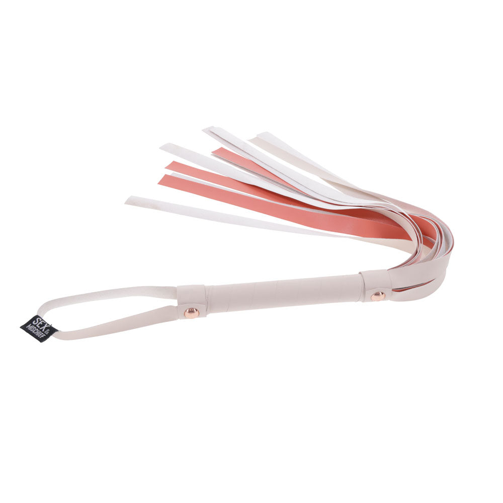 Sex & Mischief Peaches n CreaMe Stripe Flogger - Peach 80 cm Flogger Whip