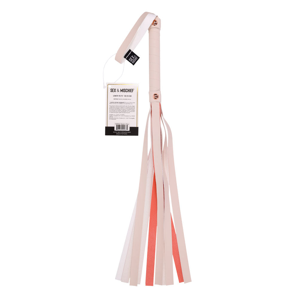 Sex & Mischief Peaches n CreaMe Stripe Flogger 80 cm - Peach Whip > Bondage Gear > Whips & Floggers