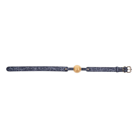 Sex and Mischief Cougar Ball Gag Navy and Gold Mouth Restraint Gags