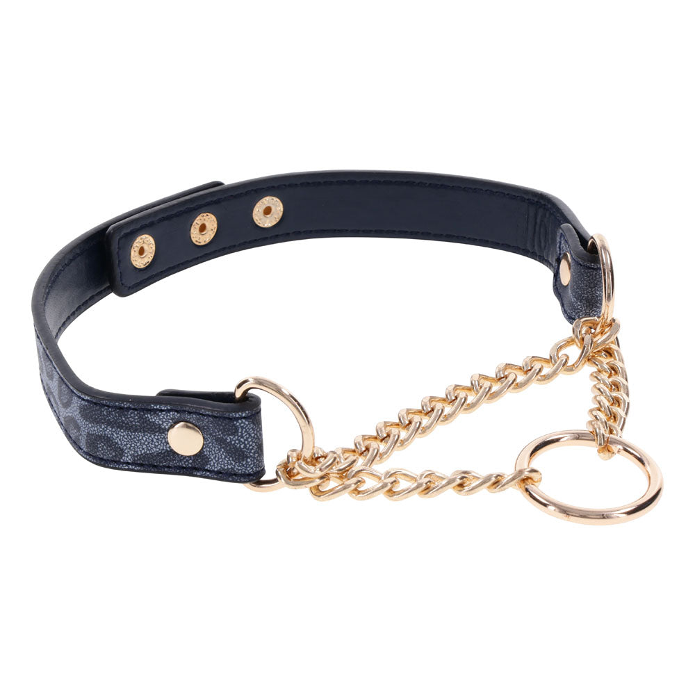 Sex & Mischief Cougar Day Collar - Navy /Gold Collar