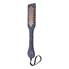 Sex & Mischief Cougar Studded Paddle - Navy  Paddle with Gold Studs