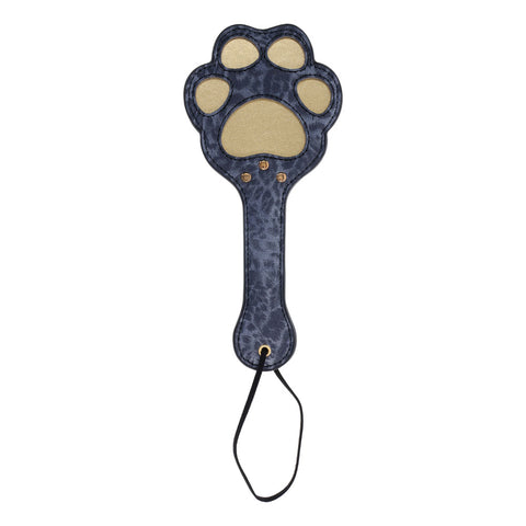 Sex and Mischief Cougar Paw Paddle Navy and Gold Spanking Paddle Blue Whips & Paddles