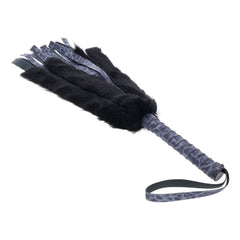 Sex & Mischief Cougar Faux Fur Flogger - Navy /Black Furry Flogger Whip