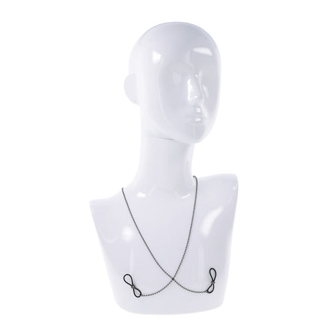 S&M Exs & Ohs Body Jewelry Nipple Ties Metal Chain Adjustable Nipple Clips