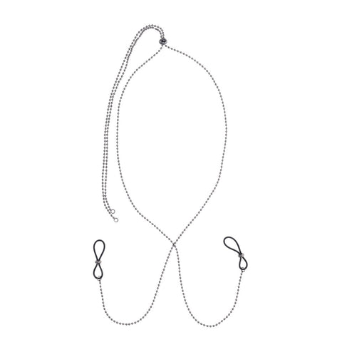S&M Exs & Ohs Body Jewelry Nipple Ties Metal Chain Adjustable Nipple Clips