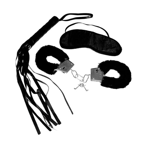 Sex & Mischief 3 Piece Intro to S&M Kit with 40 cm Whip BONDAGE-KITS