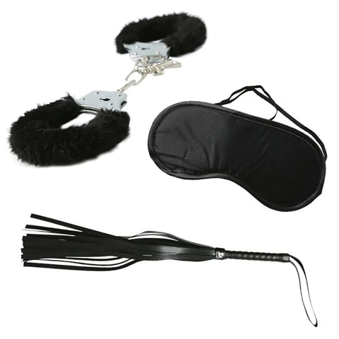 Sex & Mischief 3 Piece Intro to S&M Kit with 40 cm Whip BONDAGE-KITS