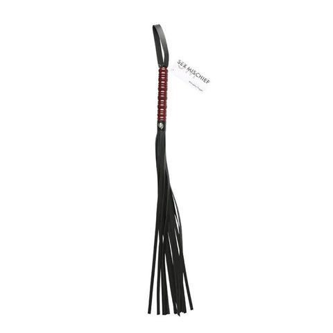 Sex and Mischief Mahogany Flogger for Intimate Adventures Black Whips & Paddles
