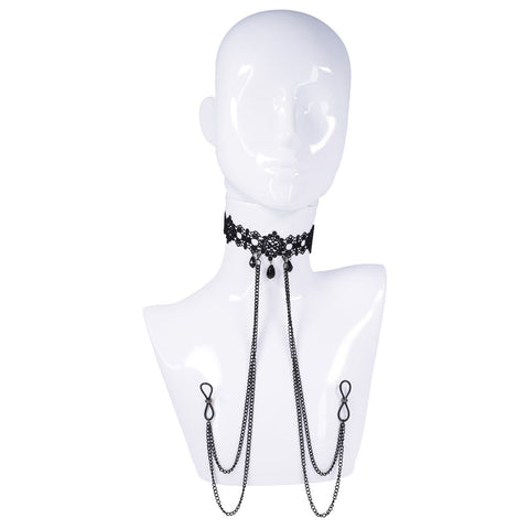Lace Collar Choker with Adjustable Nipple Ties > Clothes > Body Jewellery