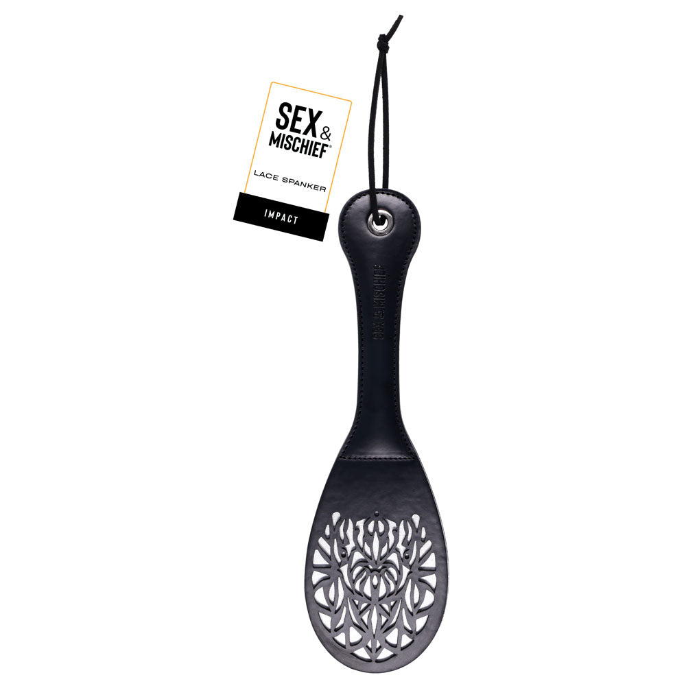 Lace Spanker Paddle 13 Inch PU Leather Bondage Toy Adult Secondary image