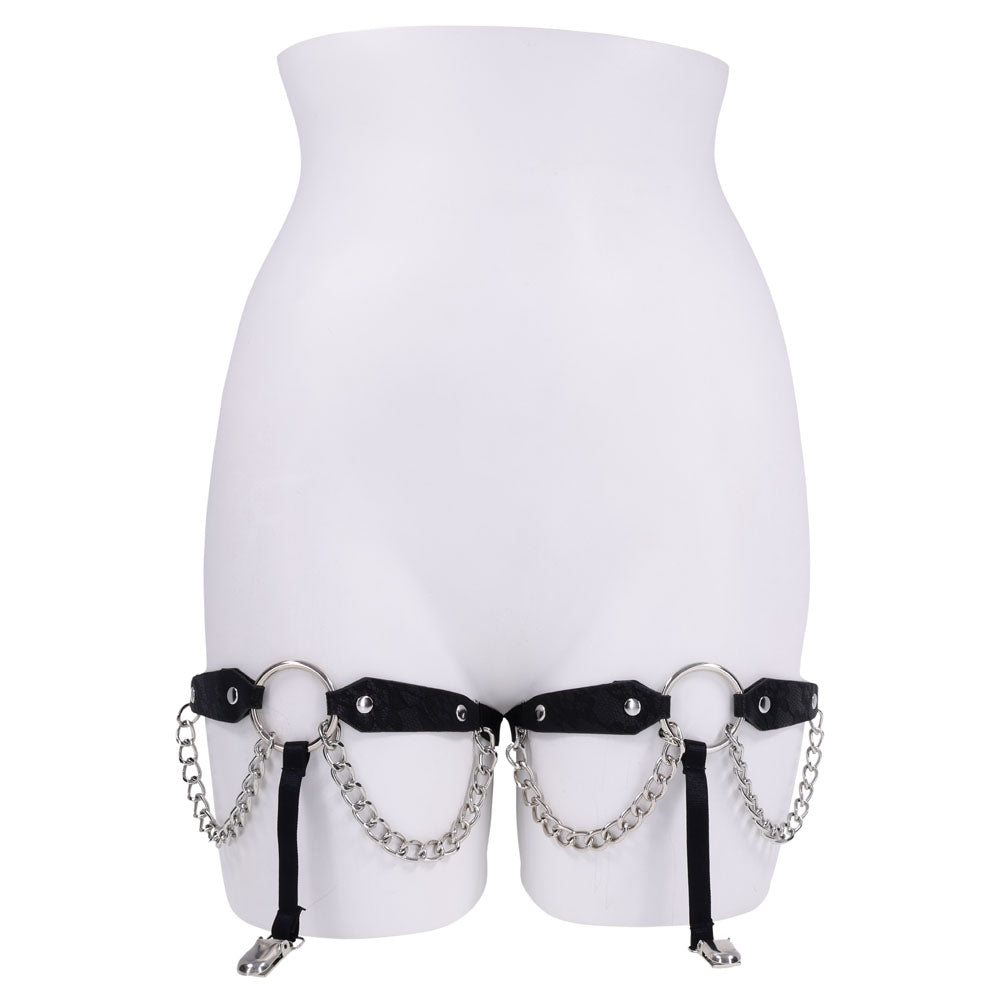 Sportsheets Chain Lace Garters Adjustable Fit Adult Accessory Lingerie & Sexy Apparel