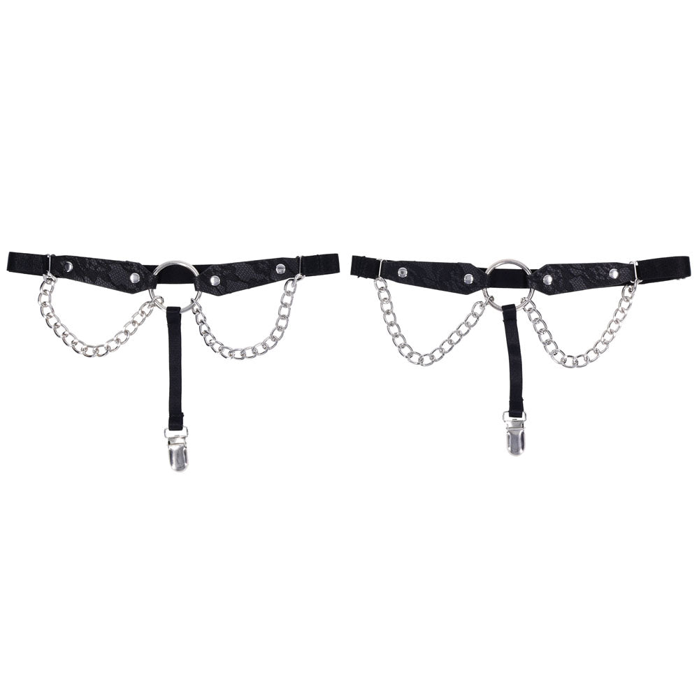 Sportsheets Chain Lace Garters Adjustable Fit Adult Accessory > Clothes > Lingerie Sets