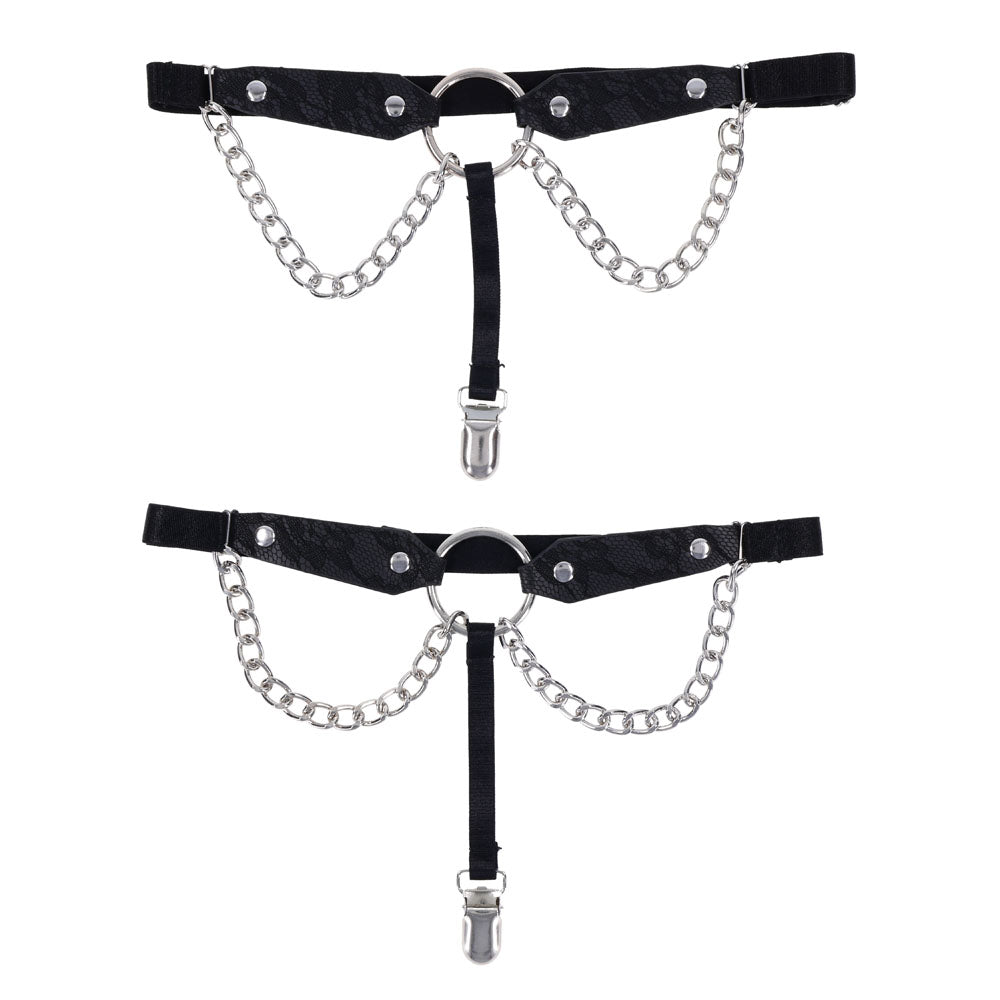 Sportsheets Chain Lace Garters Adjustable Fit Adult Accessory > Clothes > Lingerie Sets