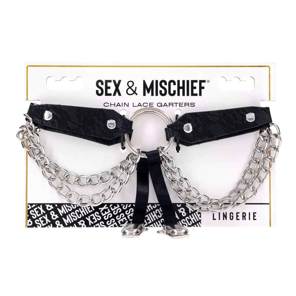 Sportsheets Chain Lace Garters Adjustable Fit Adult Accessory > Clothes > Lingerie Sets