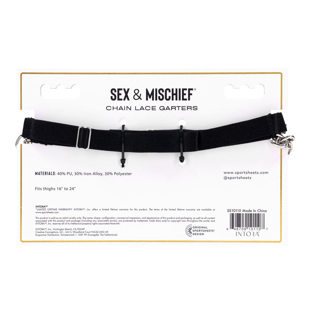 Sportsheets Chain Lace Garters Adjustable Fit Adult Accessory > Clothes > Lingerie Sets