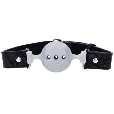 Lace Silicone Breathable Ball Gag for Comfortable Bondage Play Gags