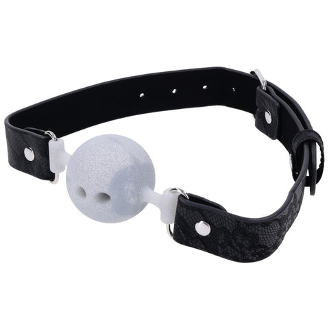Lace Silicone Breathable Ball Gag for Comfortable Bondage Play Gags