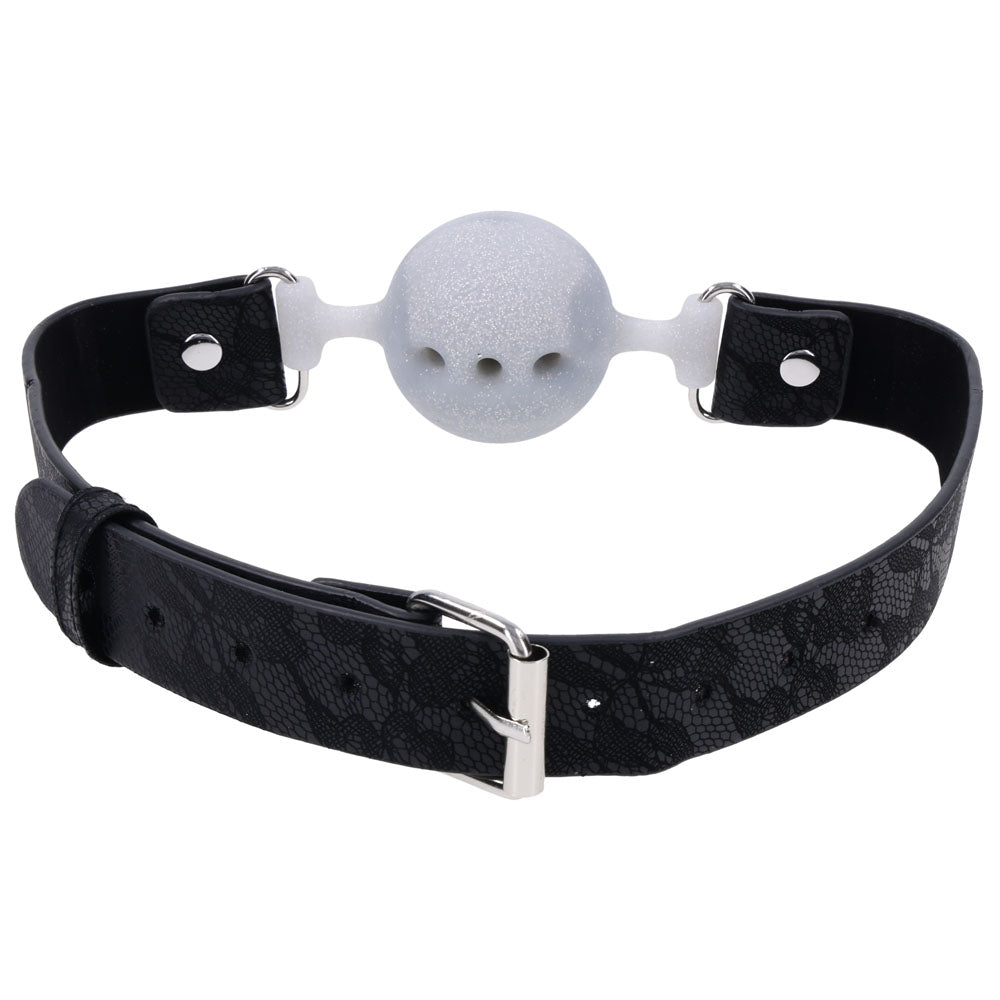 Lace Silicone Breathable Ball Gag for Comfortable Bondage Play Gags