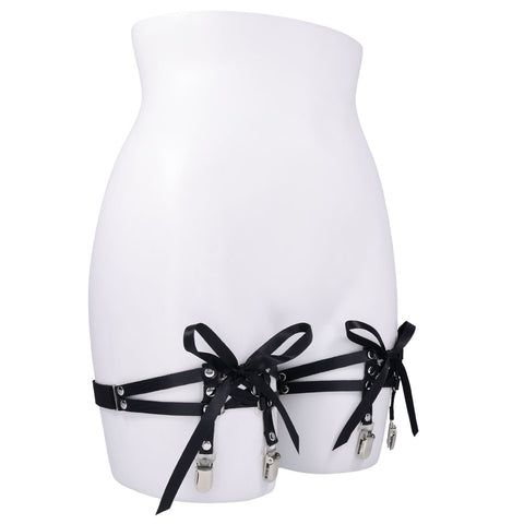 Laced Up Adjustable Garters for Thighs 18 to 26 Inches