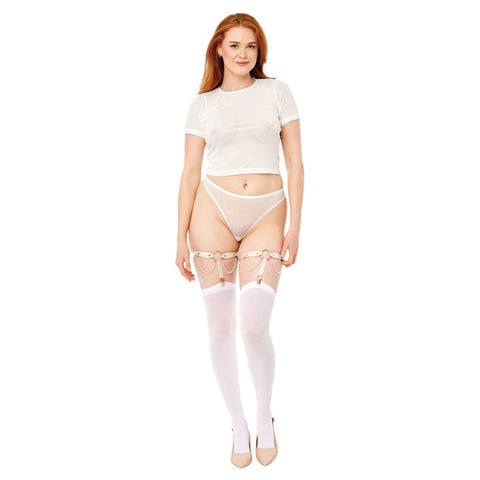 Peaches N Creame Pearl Garters (Peach) – Elegant Garters