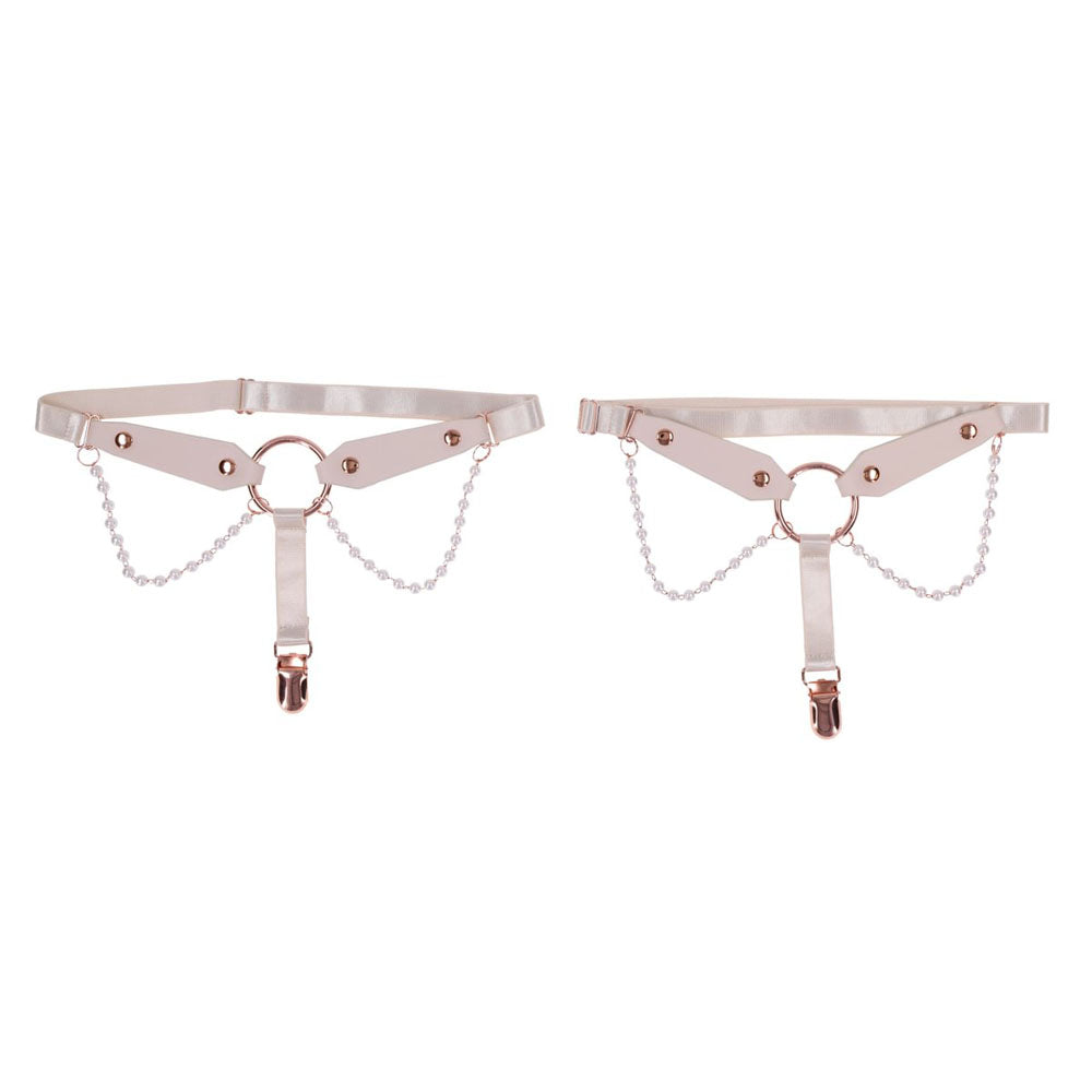 Peaches N Creame Pearl Garters (Peach) – Elegant Garters > Clothes > Hosiery > Garterbelt Sets