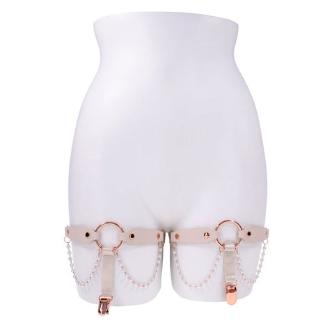 Peaches N Creame Pearl Garters (Peach) – Elegant Garters