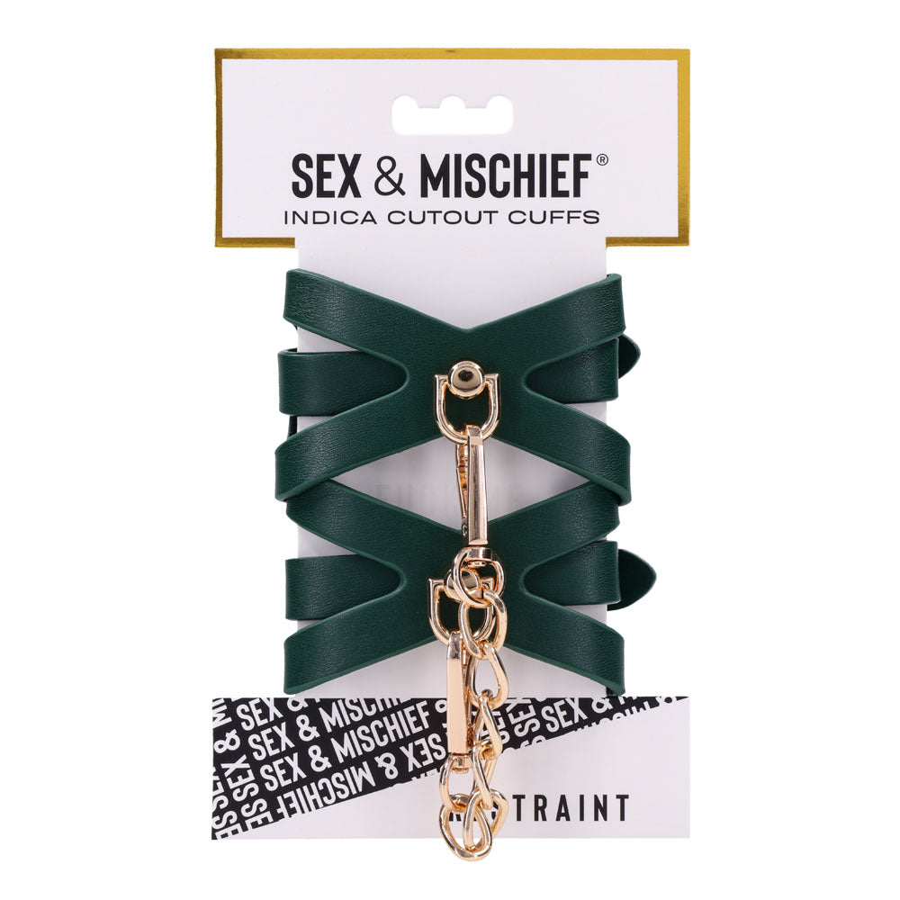 Indica Cutout Cuffs (Green) – Luxury Collar > Bondage Gear > Collars & Leashes