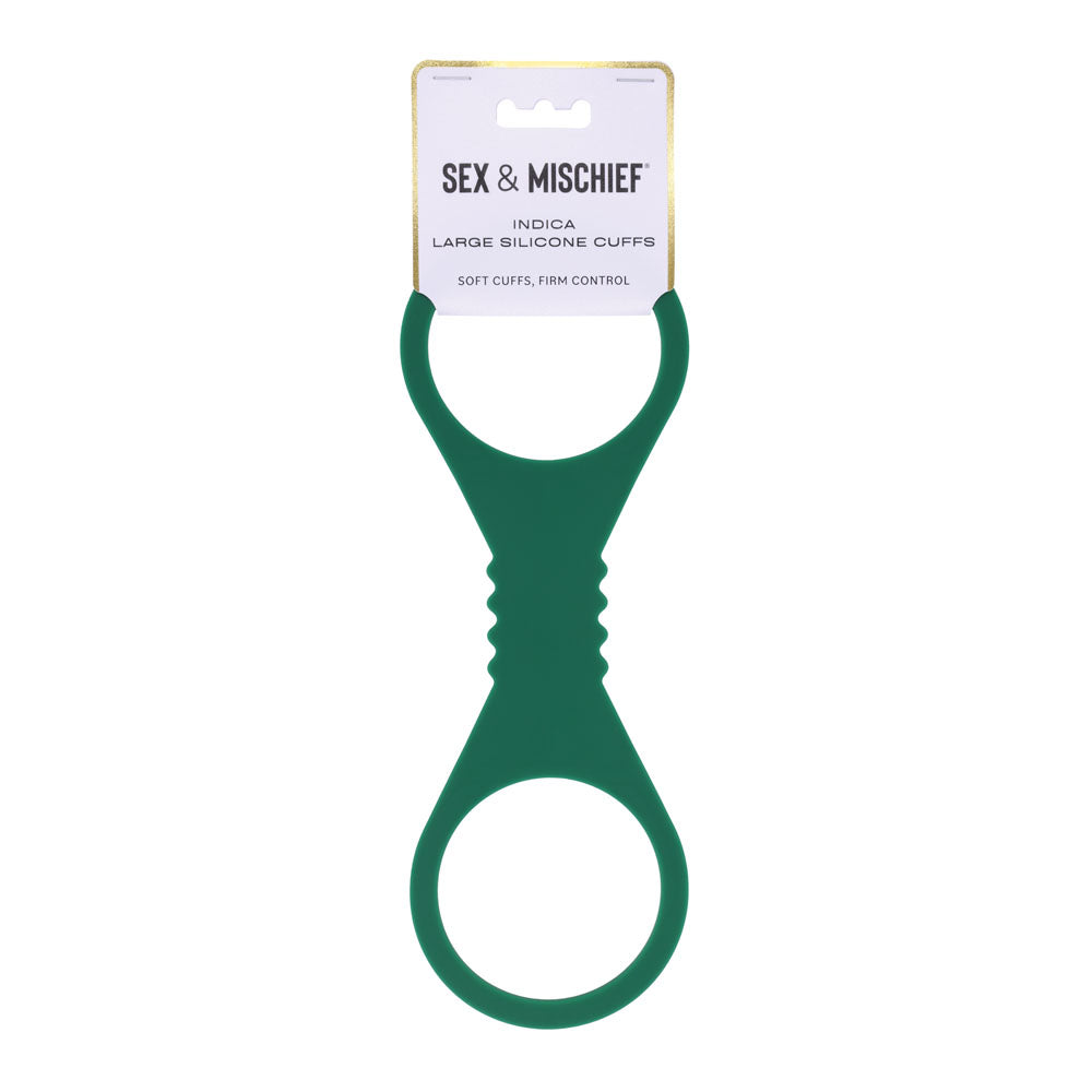 Sex & Mischief Indica Large Silicone Cuffs (Green) – Lightweight Flexible Large Restraints Green > Bondage Gear > Restraints Main image