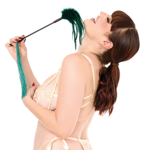 Indica Feather Tickler (Green) – Sensory Dual-Ended Tickler > Bondage Gear > Paddles