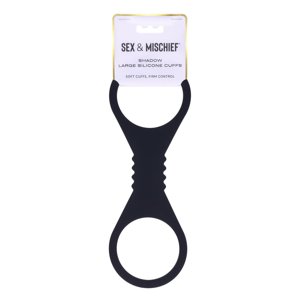 Sex & Mischief Shadow Large Silicone Cuffs – Large Comfortable Silicone Restraints Black > Bondage Gear > Restraints
