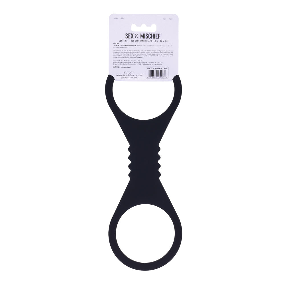 Sex & Mischief Amor, Shadow, Enchanted & Indica Silicone Cuffs – Lightweight Flexible Silicone Restraints Black Large > Bondage Gear > Restraints