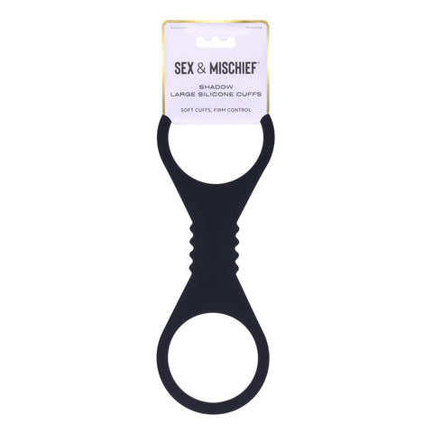 Sex & Mischief Shadow Large Silicone Cuffs – Large Comfortable Silicone Restraints Black > Bondage Gear > Restraints