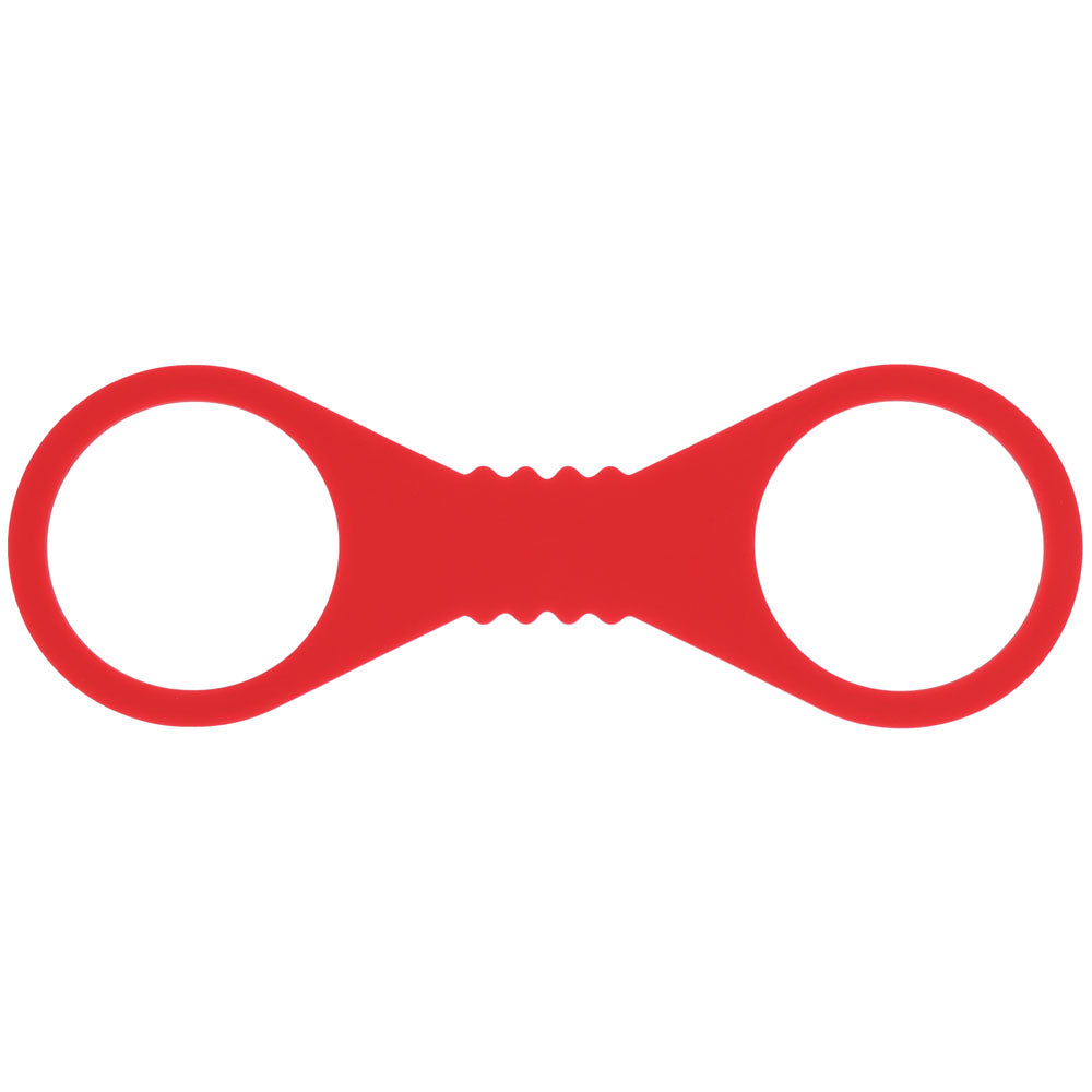 Sex & Mischief Amor Large Silicone Cuffs (Red) – Large Flexible Silicone Restraints Secondary image