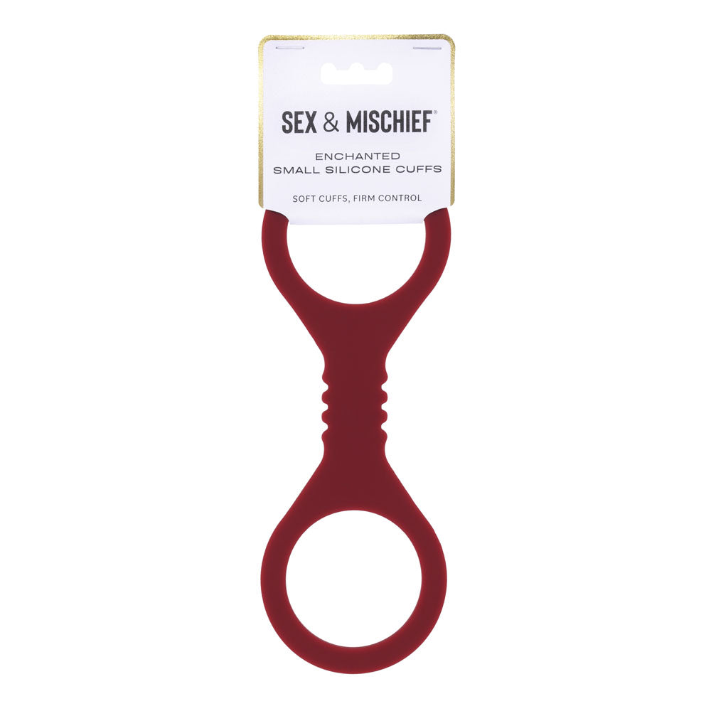 Sex & Mischief Enchanted Small Silicone Cuffs (Burgundy) – Small Silicone Restraints Red > Bondage Gear > Restraints