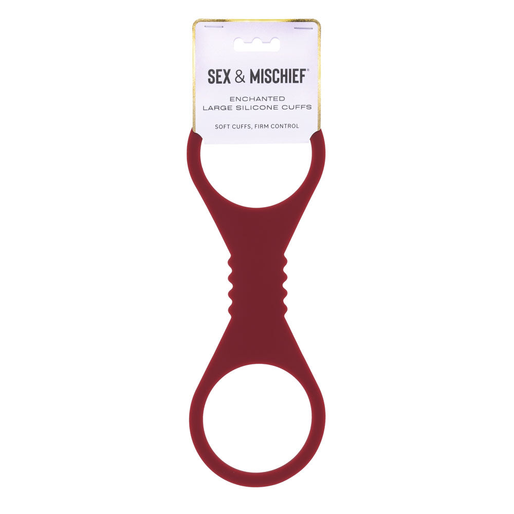 Sex & Mischief Enchanted Large Silicone Cuffs (Burgundy) – Large Silicone Restraints Red > Bondage Gear > Restraints Main image