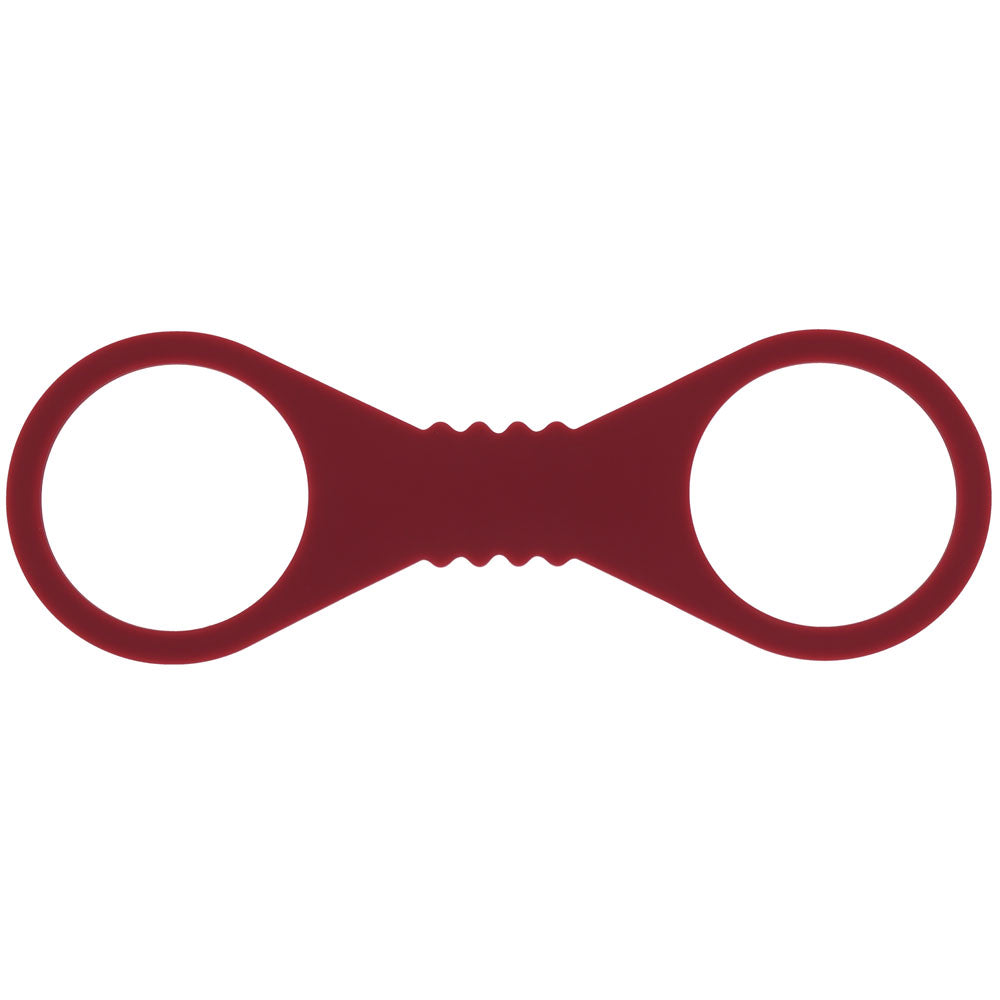 Sex & Mischief Enchanted Large Silicone Cuffs (Burgundy) – Large Silicone Restraints Secondary image
