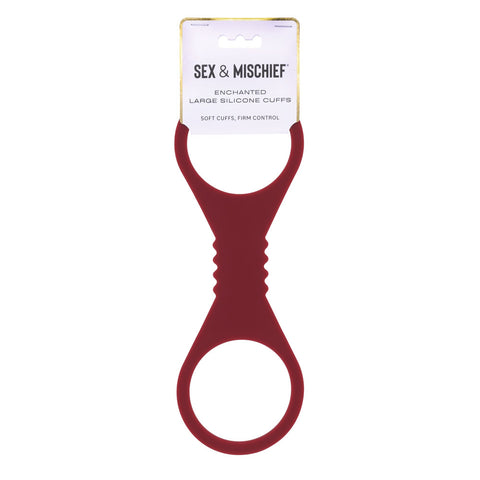 Sex & Mischief Enchanted Large Silicone Cuffs (Burgundy) – Large Silicone Restraints Red > Bondage Gear > Restraints