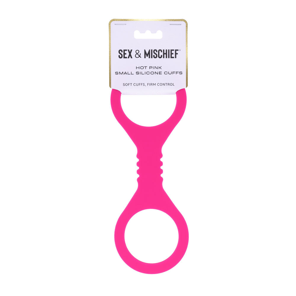 Sex & Mischief Small Hot Pink Silicone Cuffs – Small Restraints Pink > Bondage Gear > Restraints