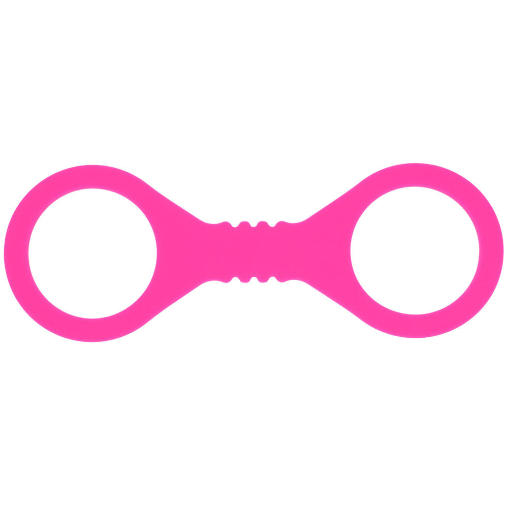 Sex & Mischief Small Hot Pink Silicone Cuffs – Small Restraints Secondary image