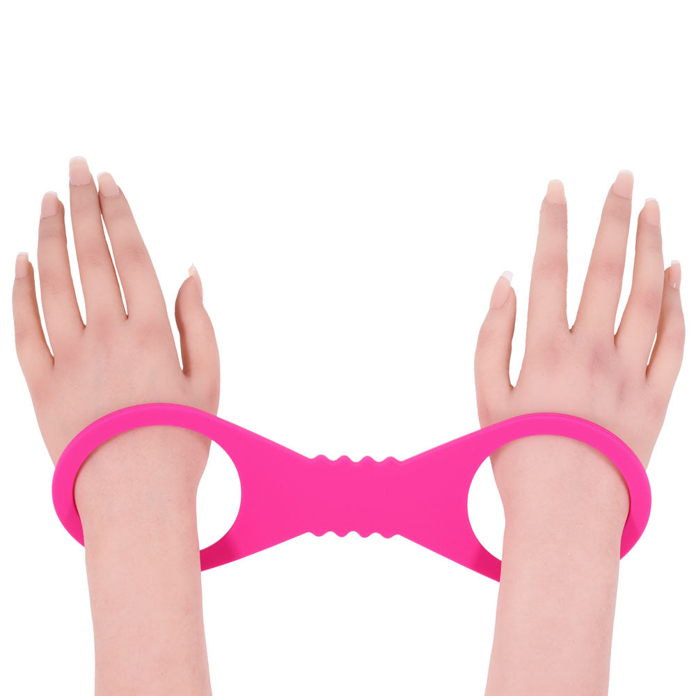 Sex & Mischief Large Hot Pink Silicone Cuffs – Large Restraints > Bondage Gear > Restraints