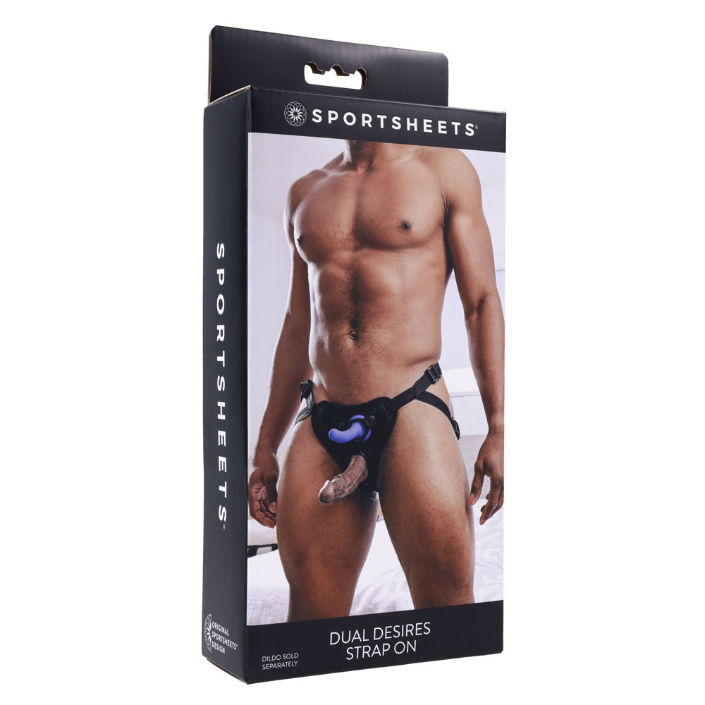 SPORTSHEETS Dual Desires Strap On 4 Way Adjustable Harness > Dildos > Strap On Harnesses