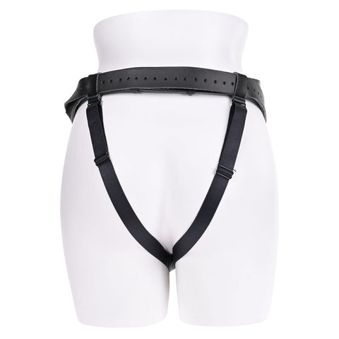 Sportsheets Aurora High Waisted Strap On Adjustable Strap-On Harness No Probe Included Black Size Up to 60 Inches Hip STRAP-ONS
