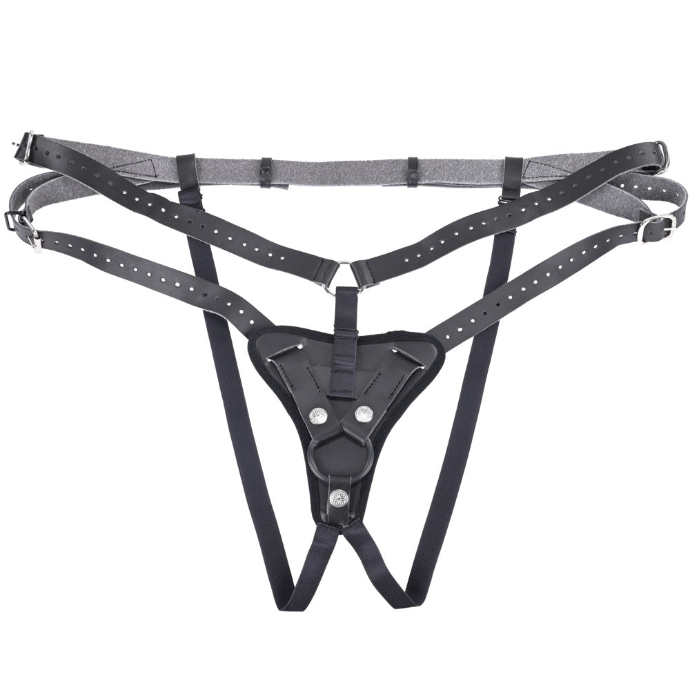 Sportsheets Aurora High Waisted Strap-On Harness (Black) Adjustable Up to 60 Inch Hips - Strap-On Harness > Dildos > Strap On Harnesses Main image