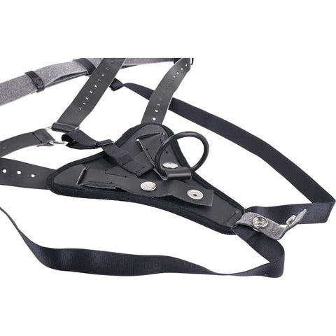 Sportsheets Aurora High Waisted Strap On Adjustable Strap-On Harness No Probe Included Black Size Up to 60 Inches Hip STRAP-ONS