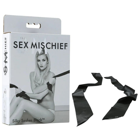 Sex & Mischief Silky Sashes 1.2 Metre x 10 Cm Wide Black Restraints