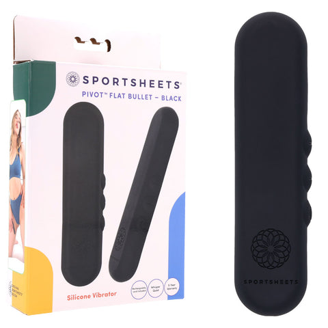 Pivot Flat Bullet - Rechargeable 10 cm Discreet Vibrator Black BULLETS